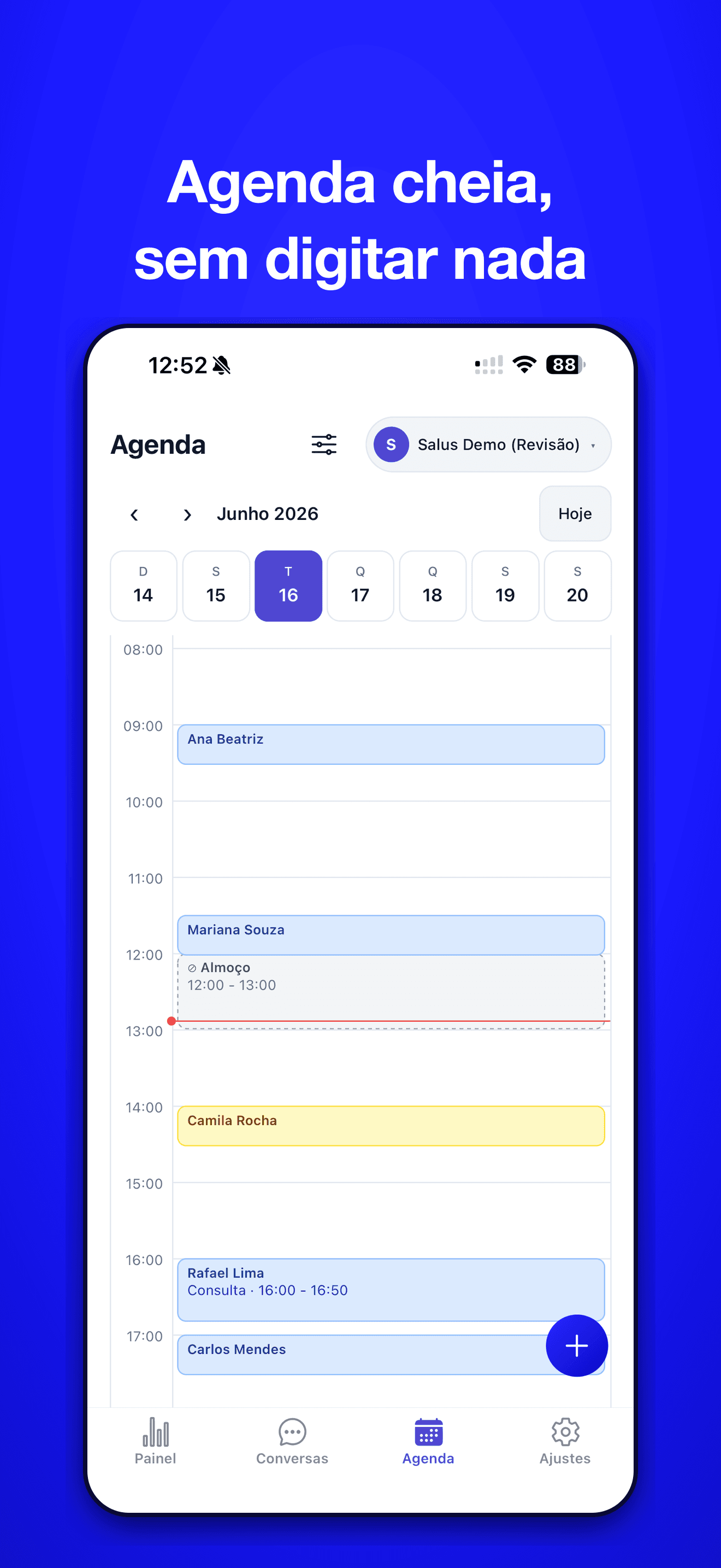 Agenda da Salus no app