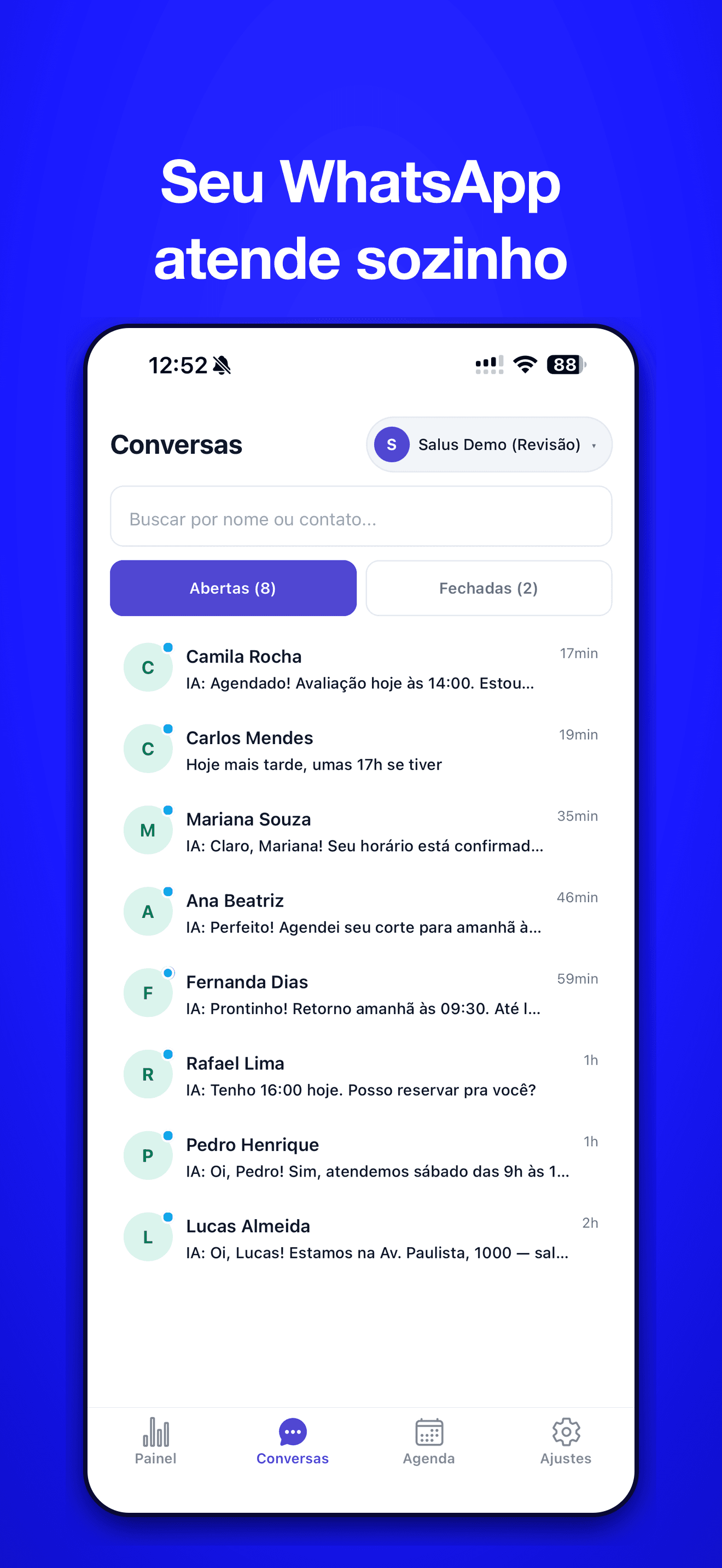 Conversas da Salus no app